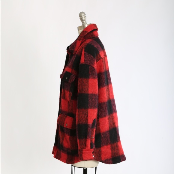NWOT Banana Republic buffalo plaid wool coat S - Picture 6 of 7